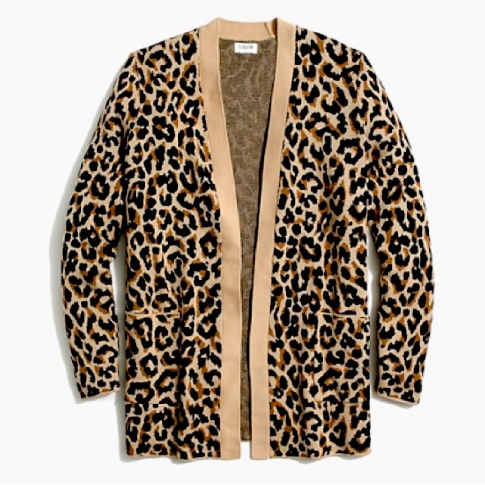 J. Crew Factory Leopard Open Cardigan 2X